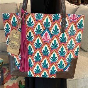 Catchfly Art Deco Tote Bag with Laptop Pocket